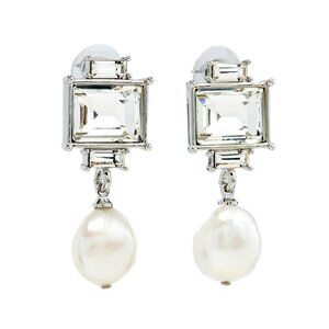 Kenneth Jay Lane, Freshwater Pearl Drop Pierced Earrings